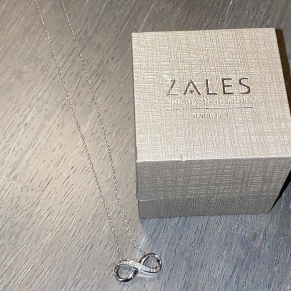 Authentic ZALES Diamond & Sterling Silver Necklace - Picture 5 of 6